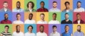 Composite collage of happy diverse multicultural men Royalty Free Stock Photo