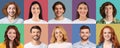 Composite collage of happy diverse young people Royalty Free Stock Photo