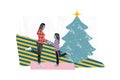 Composite collage picture image of mother daughter sisters hold hands celebrate play together happy christmas new year x