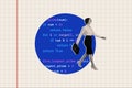 Composite collage picture image of walking worker entrepreneur female formalwear coder programming professional it