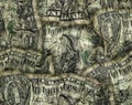 Composite of Crumpled Folded Dollar Bills