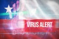 Composite 3d image of virus alert against blue technology design with binary code Royalty Free Stock Photo