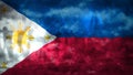 Composite of Flag of Philippines and rain clouds. Symbolizing heavy rains, storms, typhoons and other bad weather in the country.