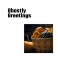 Composite of ghostly greetings text and halloween pumpkins on white background Royalty Free Stock Photo