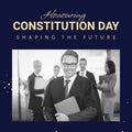 Composite of honouring constitution day text over caucasian male lawyer