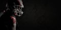 Composite image of american football player standing in helmet Royalty Free Stock Photo