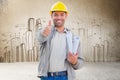 Composite image of architect showing thumbs up Royalty Free Stock Photo