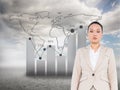 Composite image of asian businesswoman walking Royalty Free Stock Photo