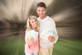 Composite image of attractive couple flashing their cash Royalty Free Stock Photo