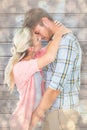 Composite image of attractive young couple about to kiss Royalty Free Stock Photo