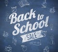 Composite image of back to school sale message Royalty Free Stock Photo