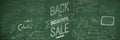 Composite image of back to school sale message Royalty Free Stock Photo