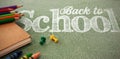 Composite image of back to school text against white background Royalty Free Stock Photo