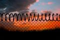 Composite image of barbed wire fence by white background 3d Royalty Free Stock Photo