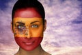 Composite image of beautiful brunette in spain facepaint Royalty Free Stock Photo