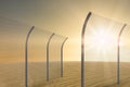 Composite image of bended chainlink fence 3d Royalty Free Stock Photo