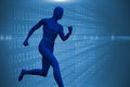 Composite image of blue character running Royalty Free Stock Photo