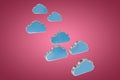 Composite image of blue cloud shapes over white background 3d Royalty Free Stock Photo