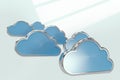 Composite image of blue cloud shapes over white background 3d Royalty Free Stock Photo