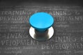 Composite image of blue push button Royalty Free Stock Photo