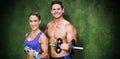 Composite image of bodybuilding couple Royalty Free Stock Photo
