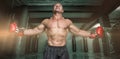 Composite image of boxer with arms outstretched Royalty Free Stock Photo