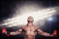 Composite image of boxer with arms outstretched Royalty Free Stock Photo