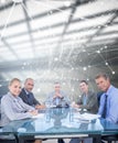Composite image of business colleagues discussing about work Royalty Free Stock Photo