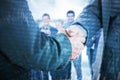 Composite image of business people shaking hands close up Royalty Free Stock Photo