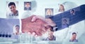 Composite image of business people shaking hands on white background Royalty Free Stock Photo