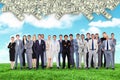 Composite image of business people standing up Royalty Free Stock Photo