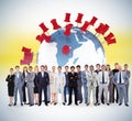 Composite image of business people standing up Royalty Free Stock Photo