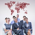 Composite image of business team during a meeting Royalty Free Stock Photo