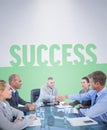 Composite image of business team during meeting Royalty Free Stock Photo