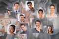 Composite image of business team standing hands together Royalty Free Stock Photo