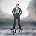 Composite image of business team supporting boss Royalty Free Stock Photo