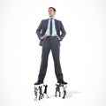 Composite image of business team supporting boss Royalty Free Stock Photo
