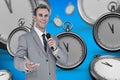 Composite image of businessman giving speech Royalty Free Stock Photo