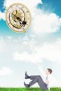 Composite image of businessman pulling a rope Royalty Free Stock Photo