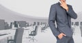 Composite image of Businessman Torso against large office Royalty Free Stock Photo