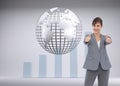 Composite image of businesswoman giving thumbs up Royalty Free Stock Photo