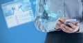 Composite image of businesswoman using smart phone Royalty Free Stock Photo