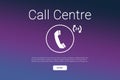 Composite image of call centre text with telephone icon Royalty Free Stock Photo