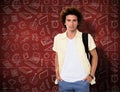 Composite image of casual young man in office corridor Royalty Free Stock Photo