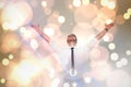 Composite image of cheering businessman with his arms raised up Royalty Free Stock Photo
