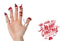 Composite image of christmas caroler fingers