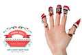 Composite image of christmas caroler fingers