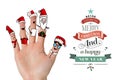 Composite image of christmas caroler fingers