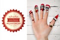 Composite image of christmas caroler fingers