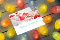 Composite image of christmas lights on table Royalty Free Stock Photo